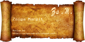 Zsiga Margit névjegykártya